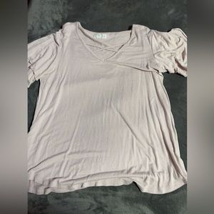 Maurices 24/7 short sleeve top, women’s Large, light pink